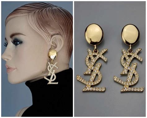 ysl earrings replica|ysl rhinestone earrings.